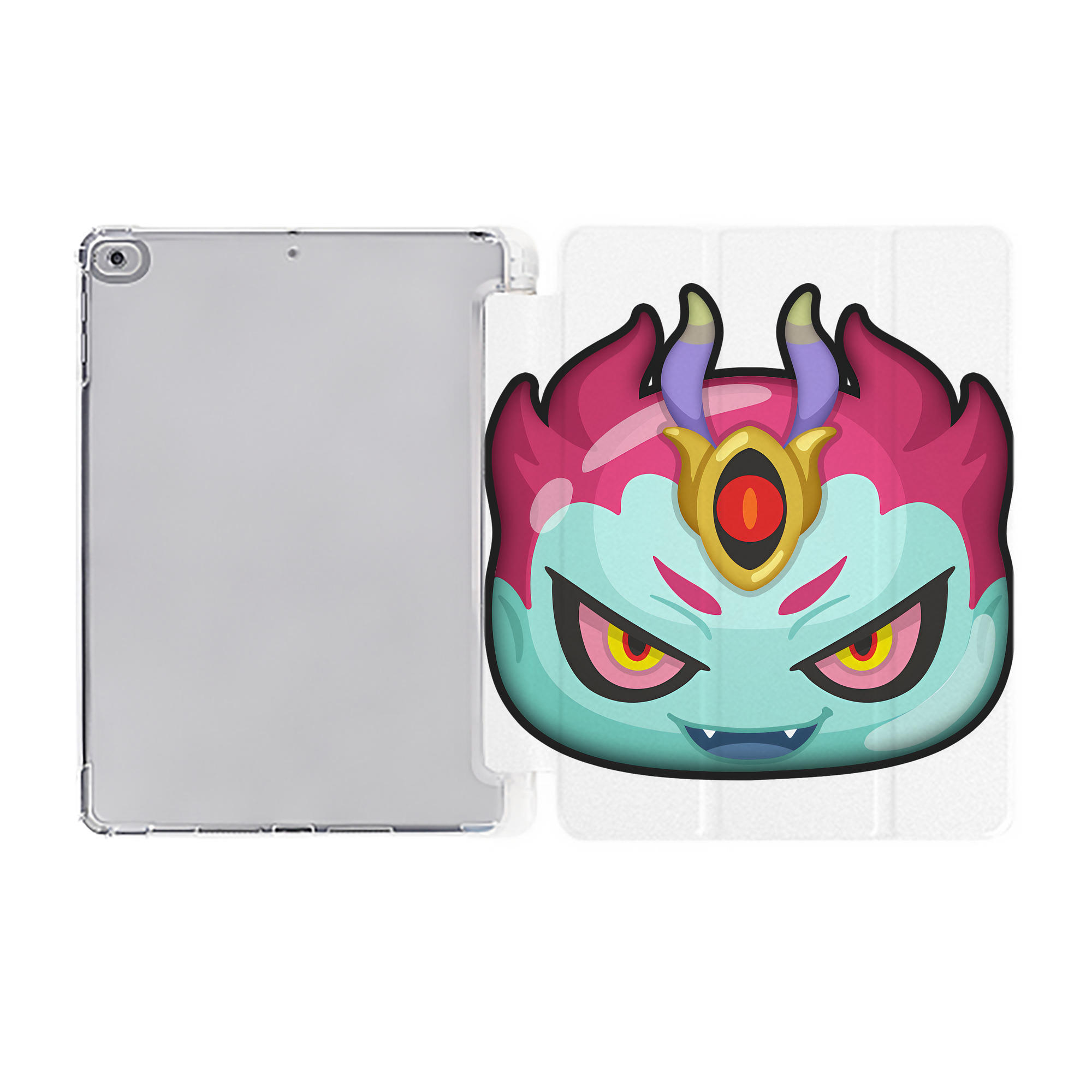 （画像用） 妖怪ウォッチ Yo-kai Watch IPad ケース ペン収納付き 三つ折りスタンド PUレザー×シリコン 対応機種9.5/10.5/10.9インチ